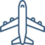 Icon depicting an airplane